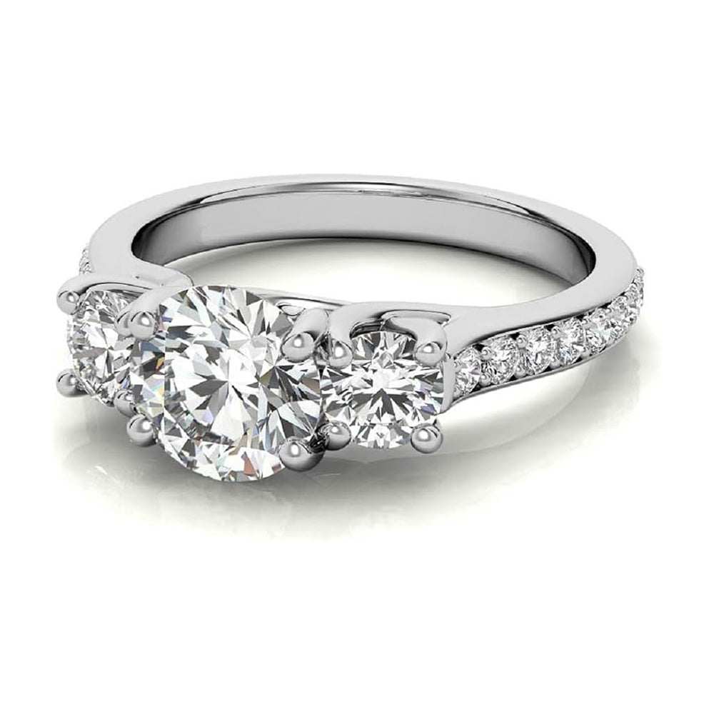 Beautiful 3 Stone Moissanite Engagement Ring For Women Third