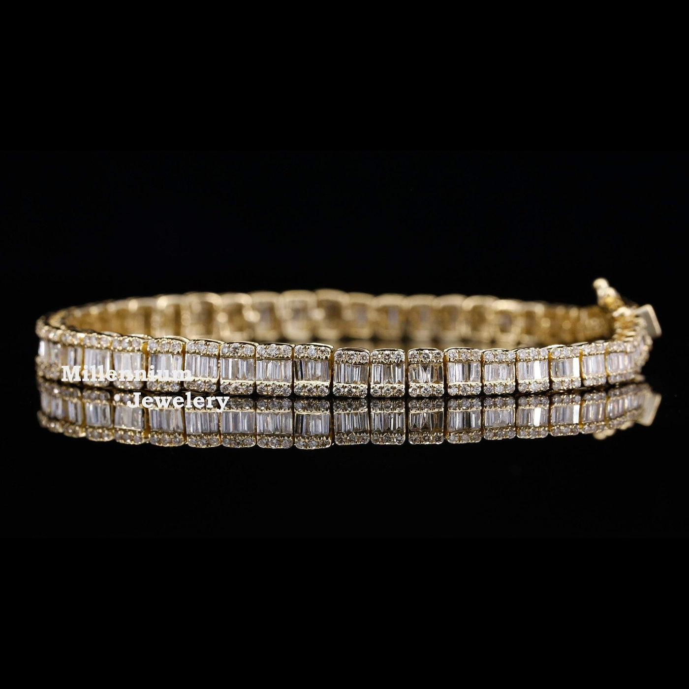 Round And Baguette Moissanite Diamond Hip Hop Bracelet Third