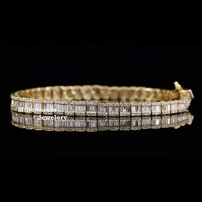 Round And Baguette Moissanite Diamond Hip Hop Bracelet Third