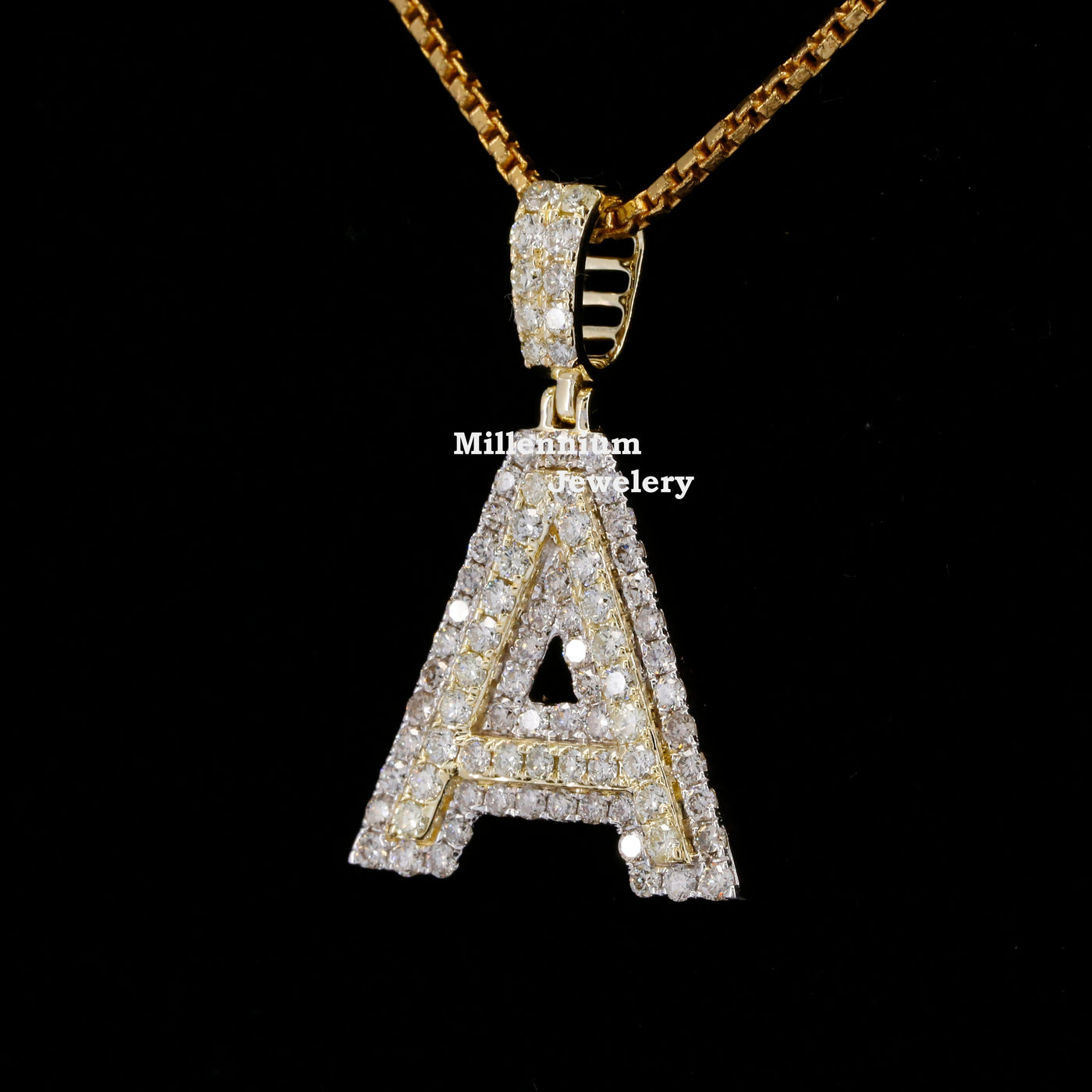 Custom A Alphabet Moissanite Diamond In Round Shape Hip Hop Pendant Second