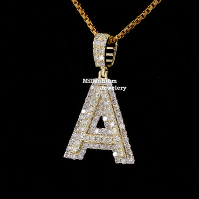 Custom A Alphabet Moissanite Diamond In Round Shape Hip Hop Pendant Second