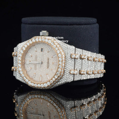 Moissanite Diamond Automatic and Iced Out Wrist Watch With Diamond Dial