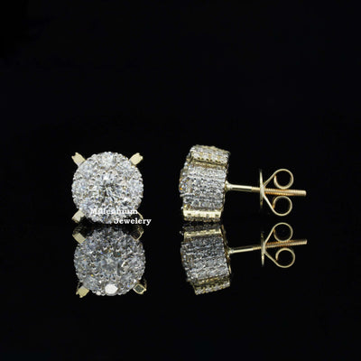 Fashionable Round Cut Screw Back Moissanite Diamond Men Earring Third