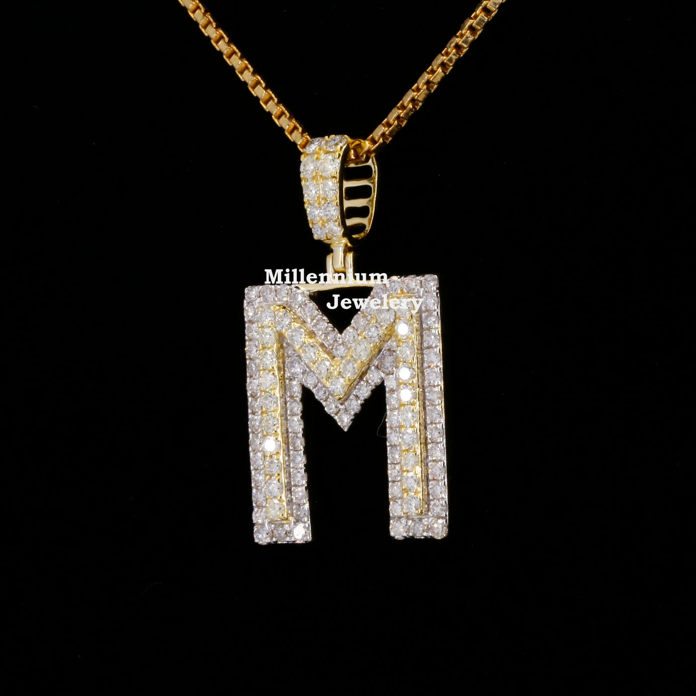 Custom M Marvelous Moissanite Round Shape Diamond Hip Hop Pendant Forth