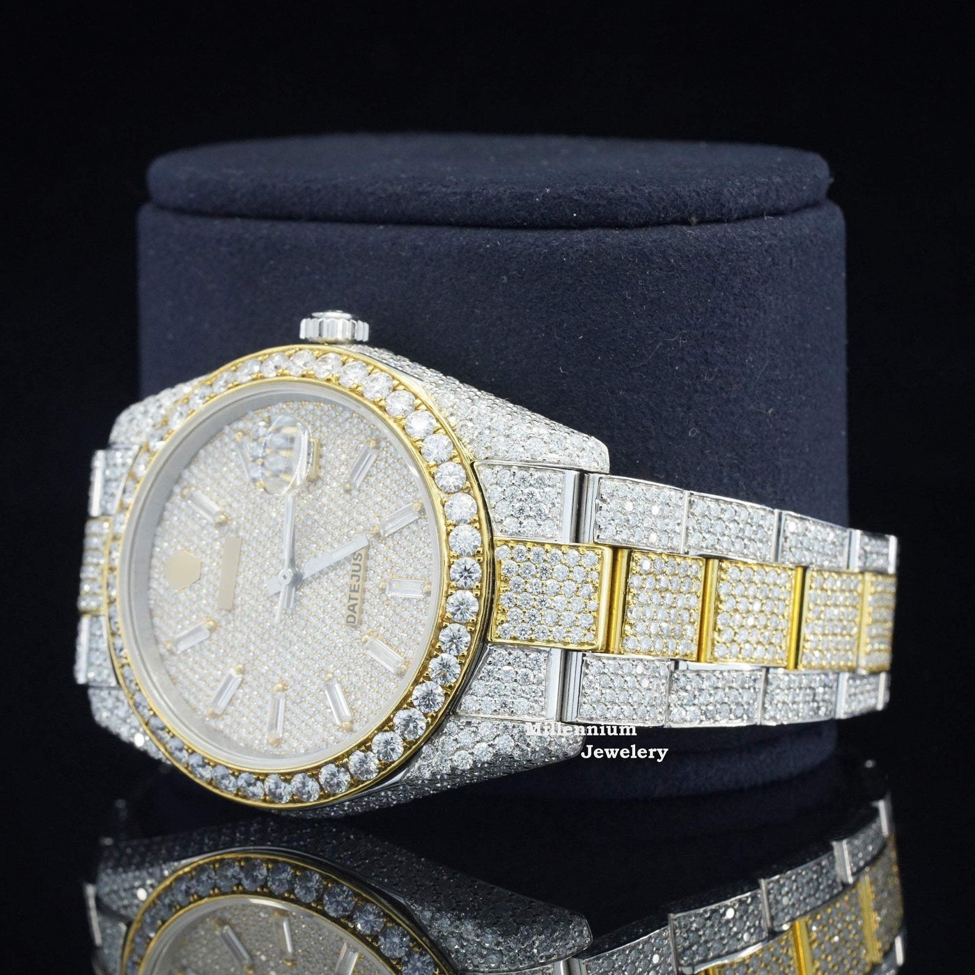 Iced Out Moissanite Watch Diamond Embellished Analog Fully Automatic For Men Third