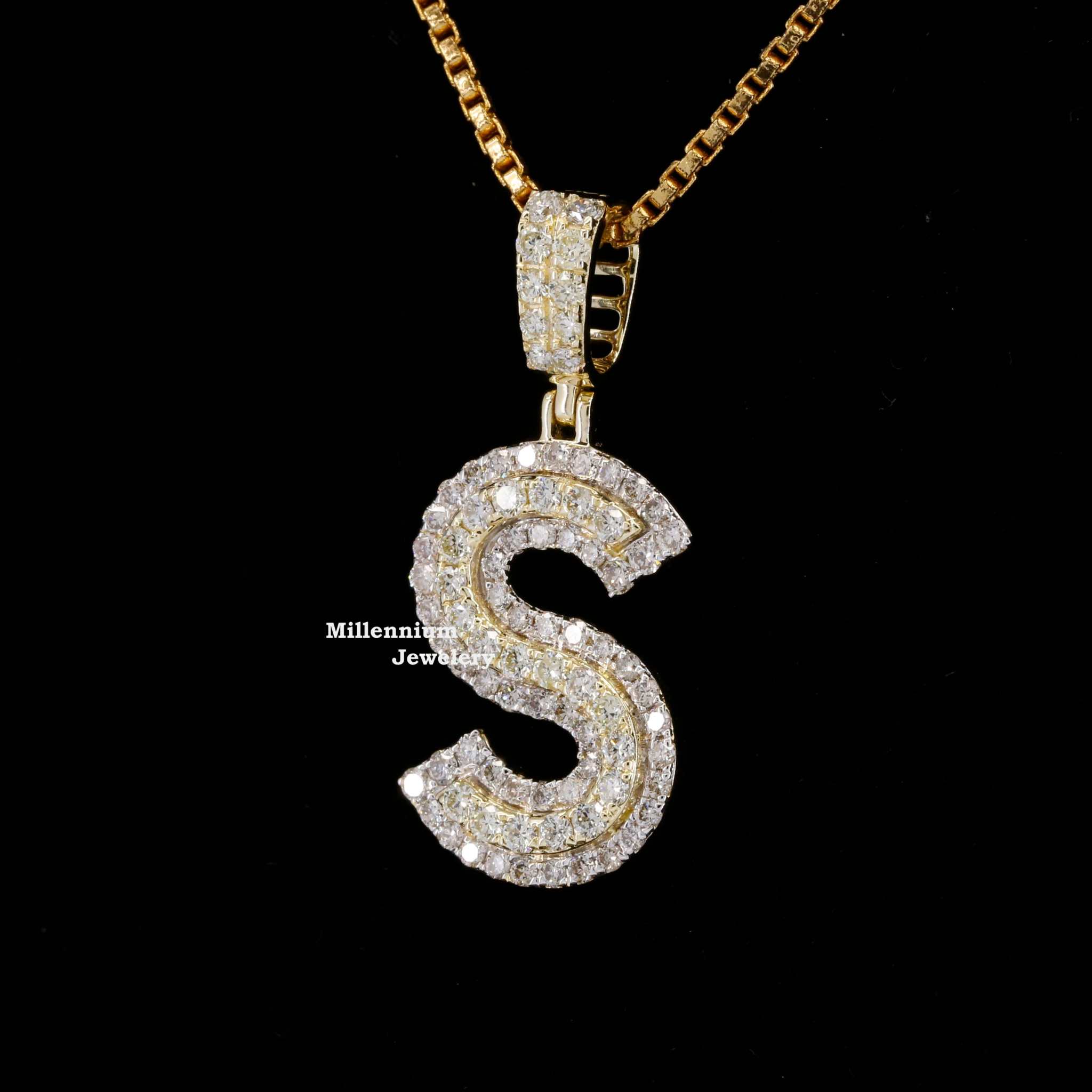 S Exceptional Round Moissanite Diamond Hip Hop Style Pendant Second