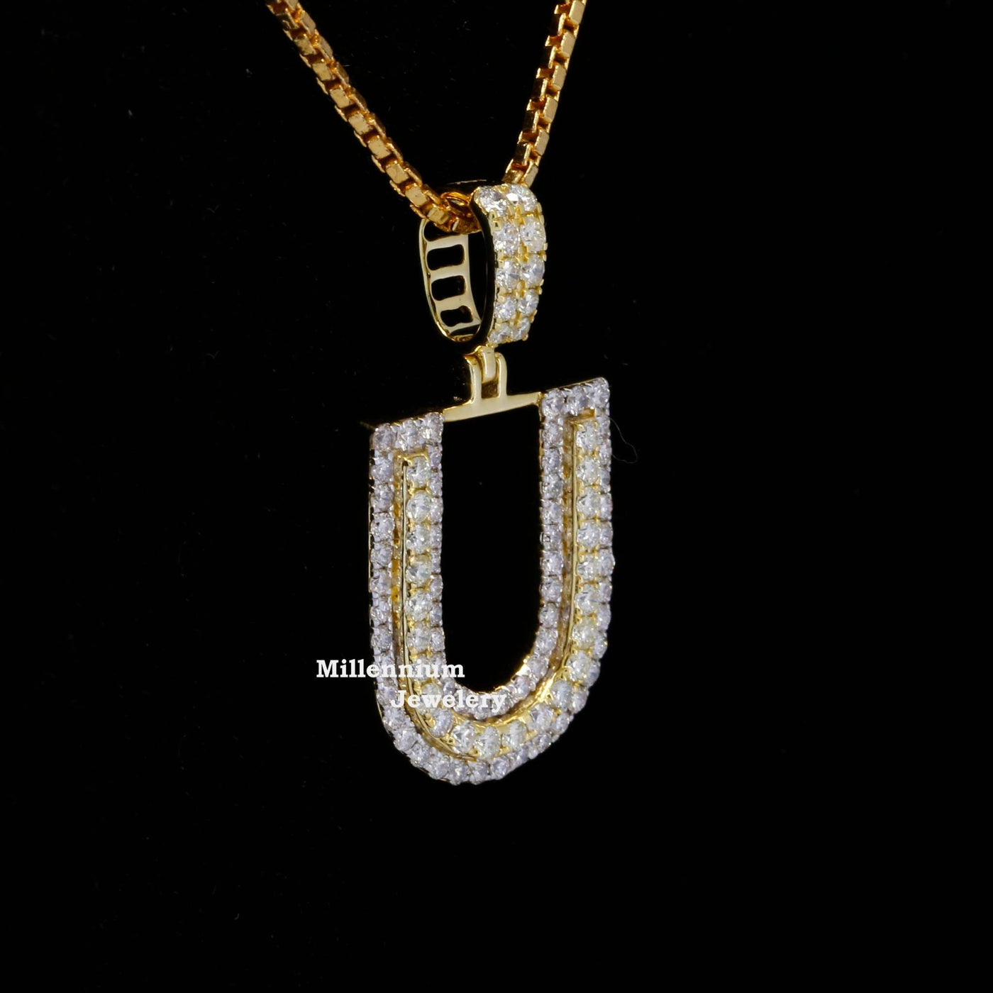 Umbrella U Initial Moissanite Diamond Iced Out Hip Hop Style Pendant Third