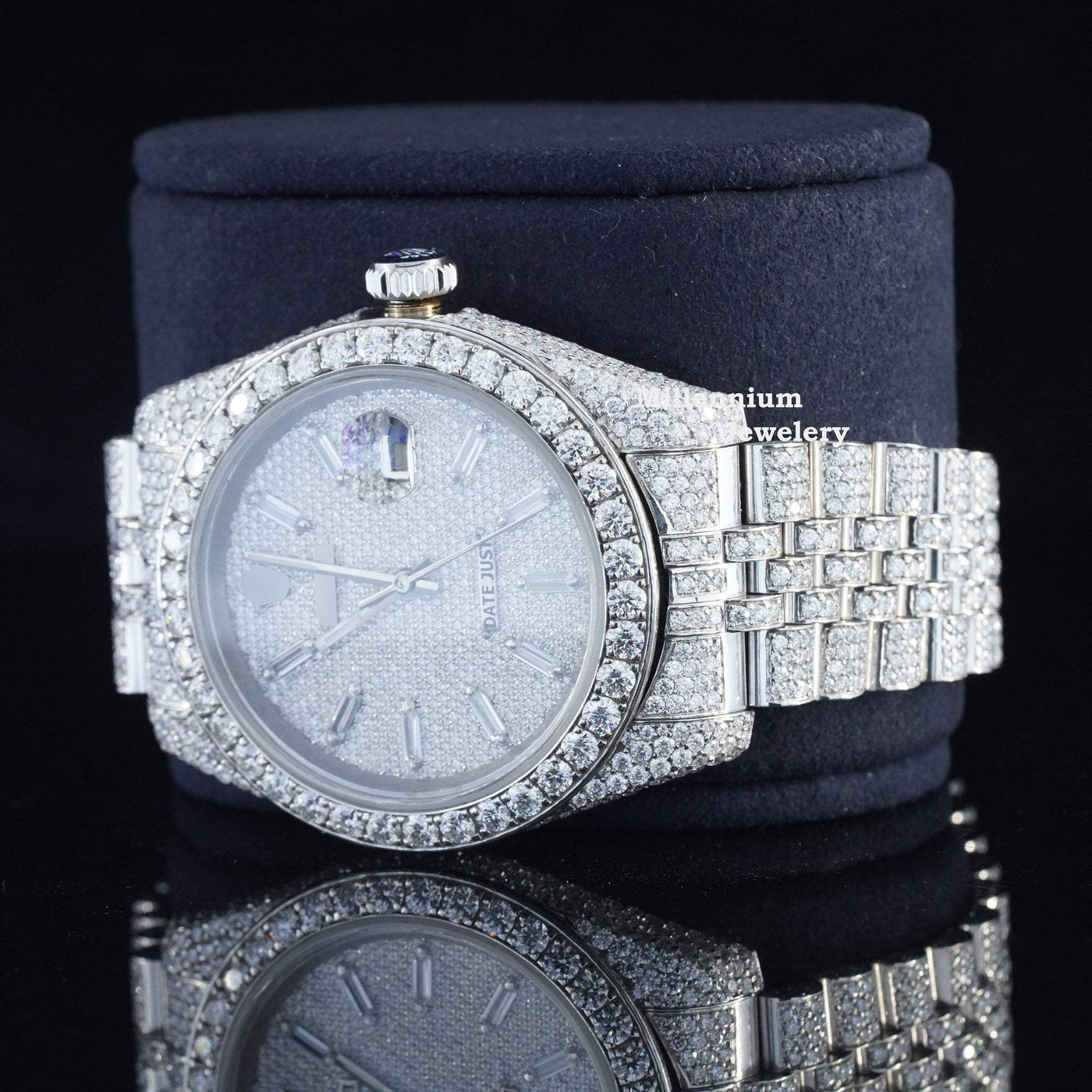 Excellent Moissanite Diamond Iced Out Watch With Chromalight Display Dial Main