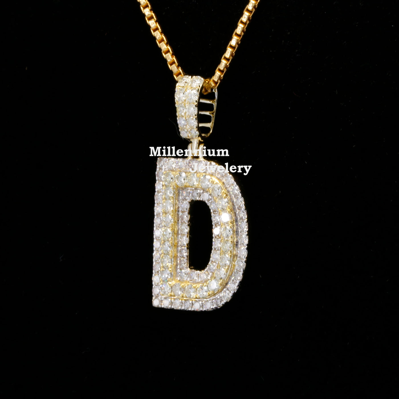 Custom D Initial Moissanite Diamond In Round Shape Hip Hop Pendant Second