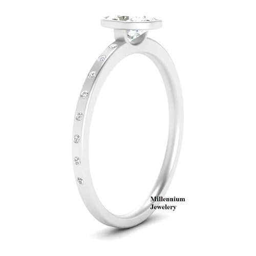 Oval Cut 2ct Moissanite Diamond Promise Ring