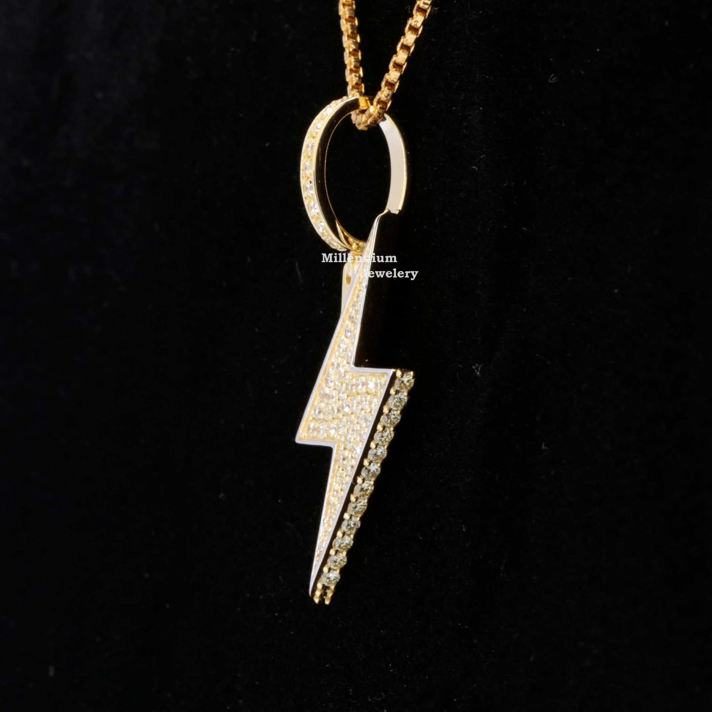 Lightning Shape Moissanite Diamond Hip Hop Pendant Backside