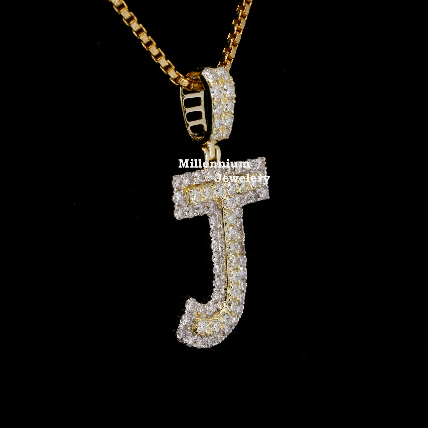 Custom J Moissanite Round Diamond Fully Iced Out In Hip Hop Pendant Forth