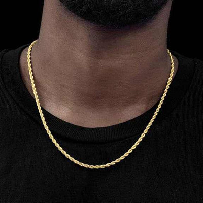 18k Gold Rope Chain​ For Men's