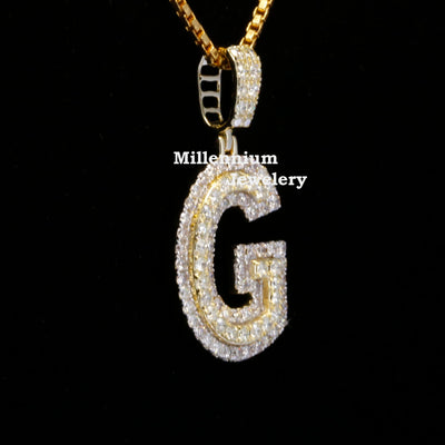 Custom G Initial Moissanite Diamond In Round Shape Hip Hop Pendant Third