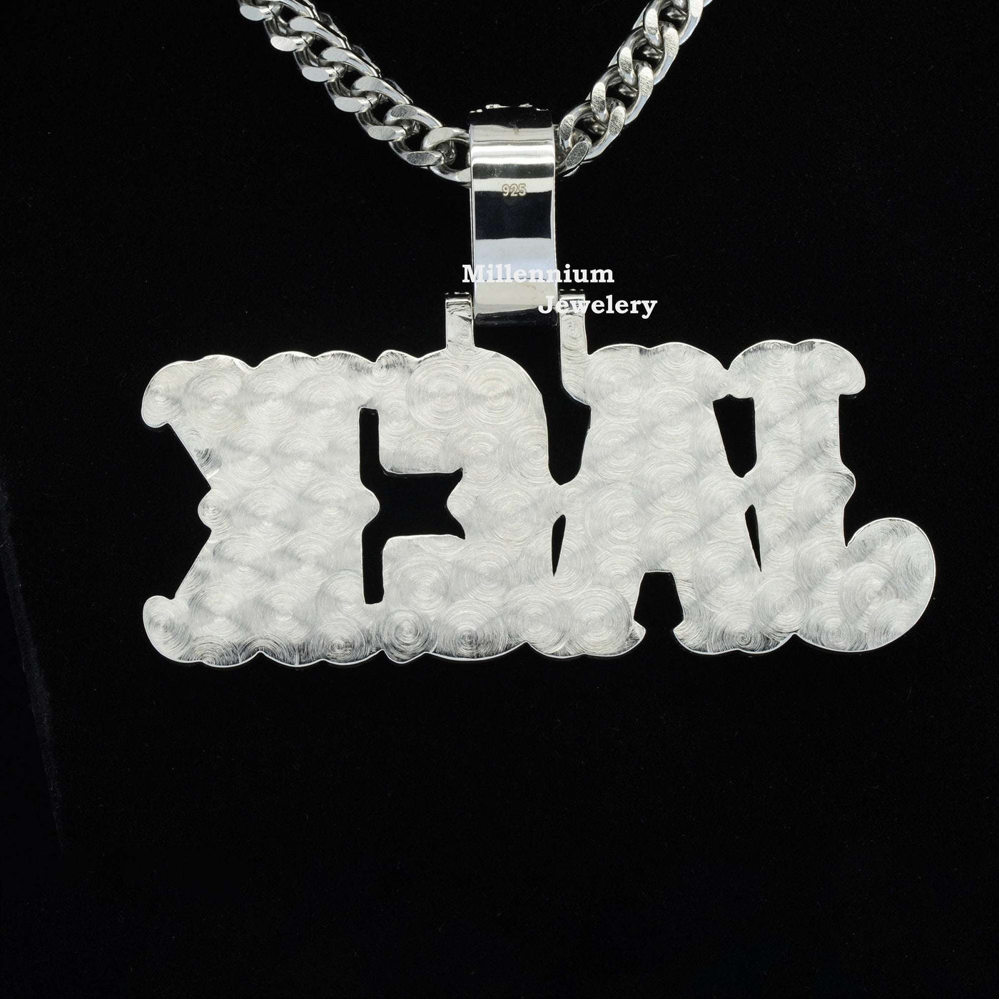 Fabulous Iced Out Moissanite Diamond Hip Hop JACK Name Pendant Backside