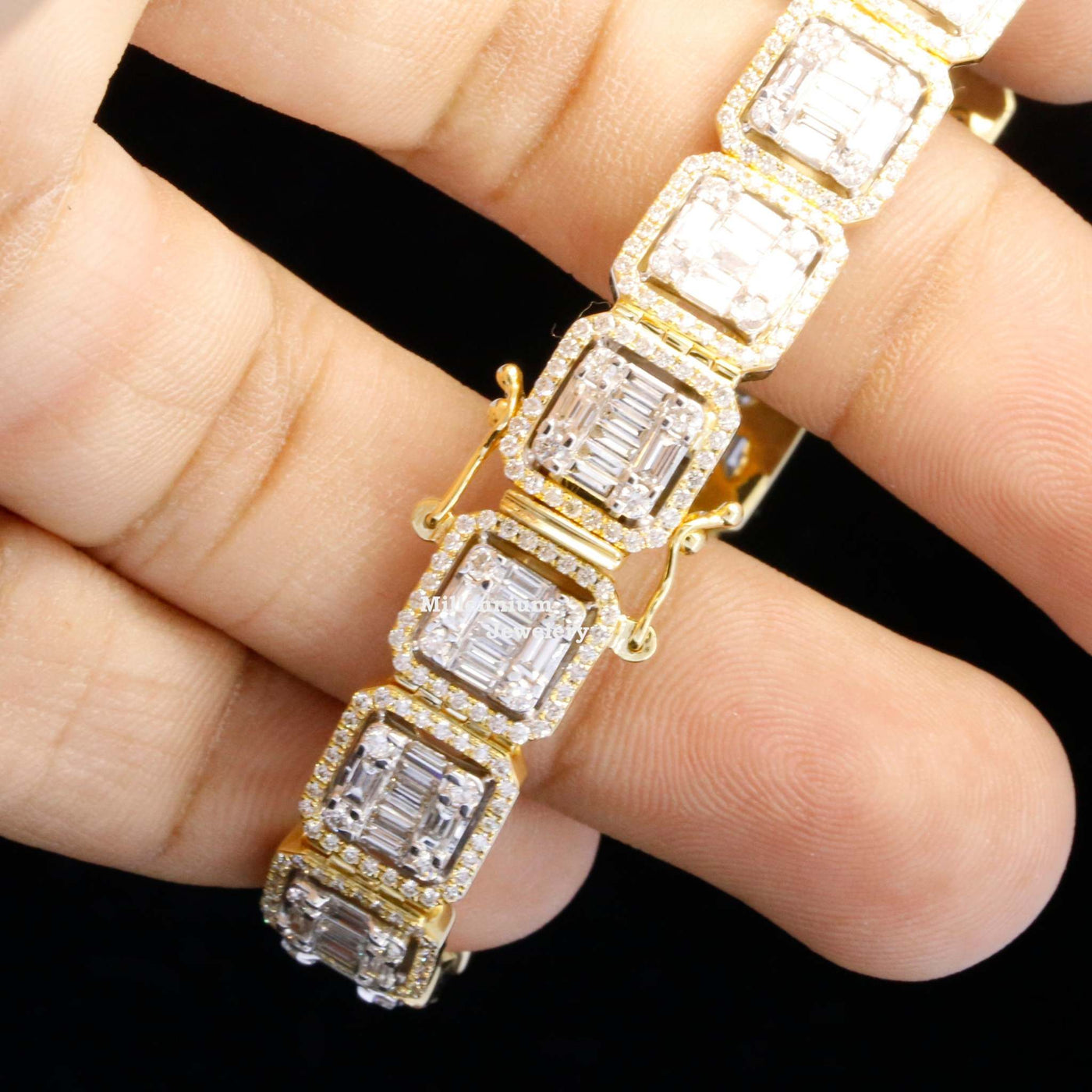 Fabulous Moissanite Round and Baguette Diamond Bracelets Second