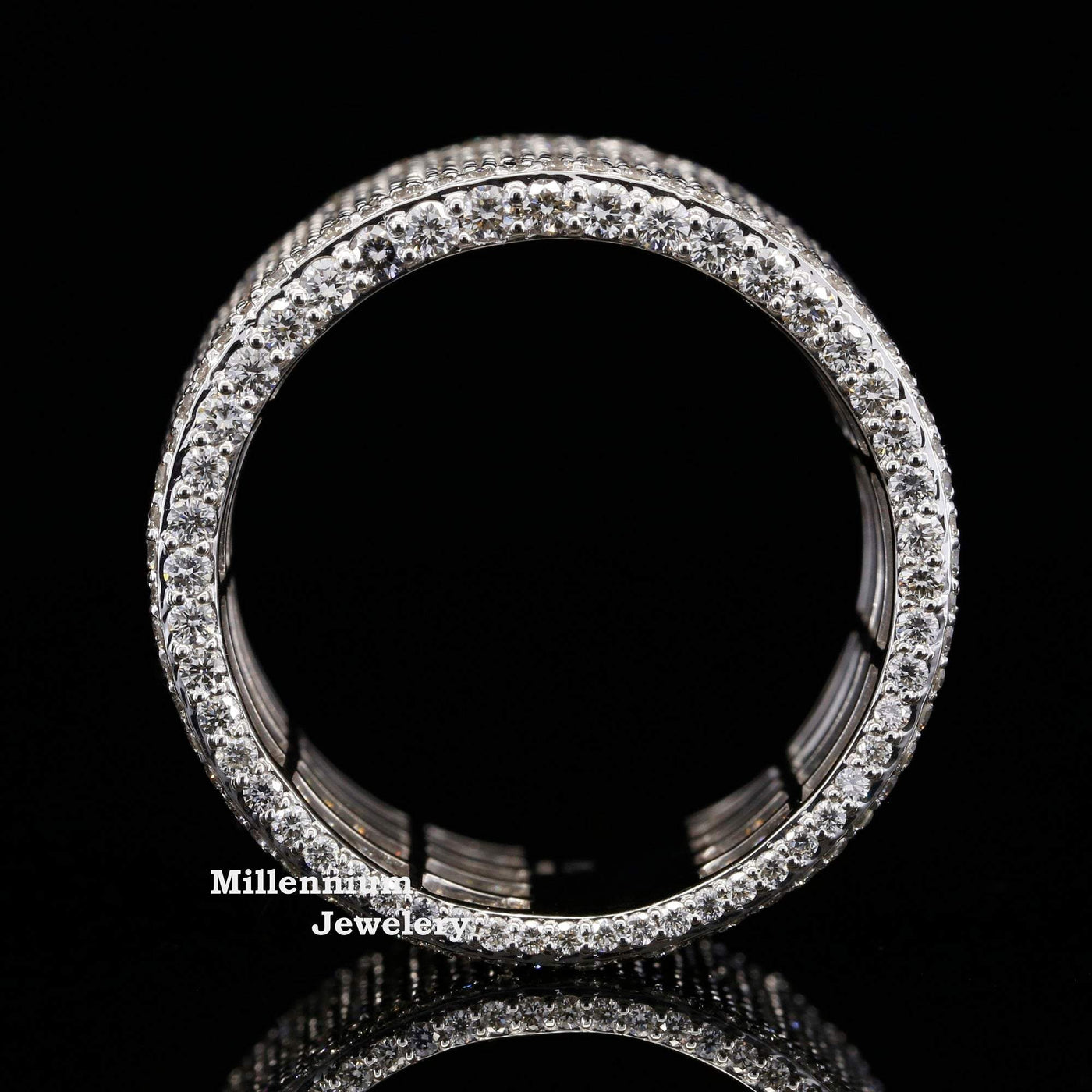 Fabulous Round Moissanite Diamond Ice Out Hip Hop Band Ring Forth