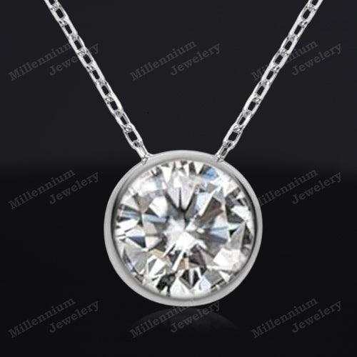 1.2ct Moissanite Pendant Necklace 925 Sterling Silver