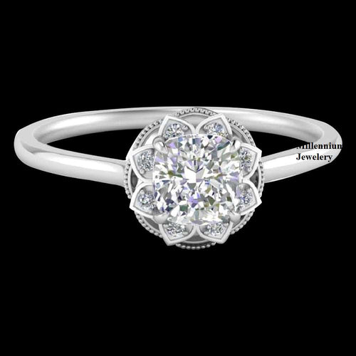 Cushion and Round Cut 1.50ct Moissanite Diamond