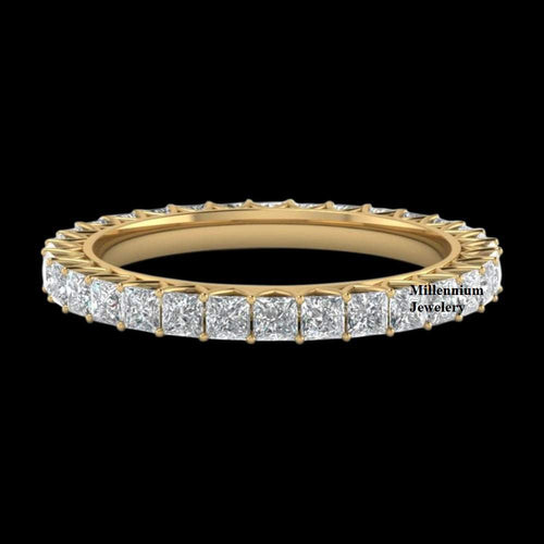 Princess Cut Moissanite Diamond 2.50ct Eternity Anniversary Band