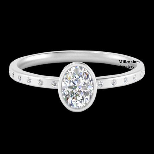 Oval Cut 2ct Moissanite Diamond Promise Ring