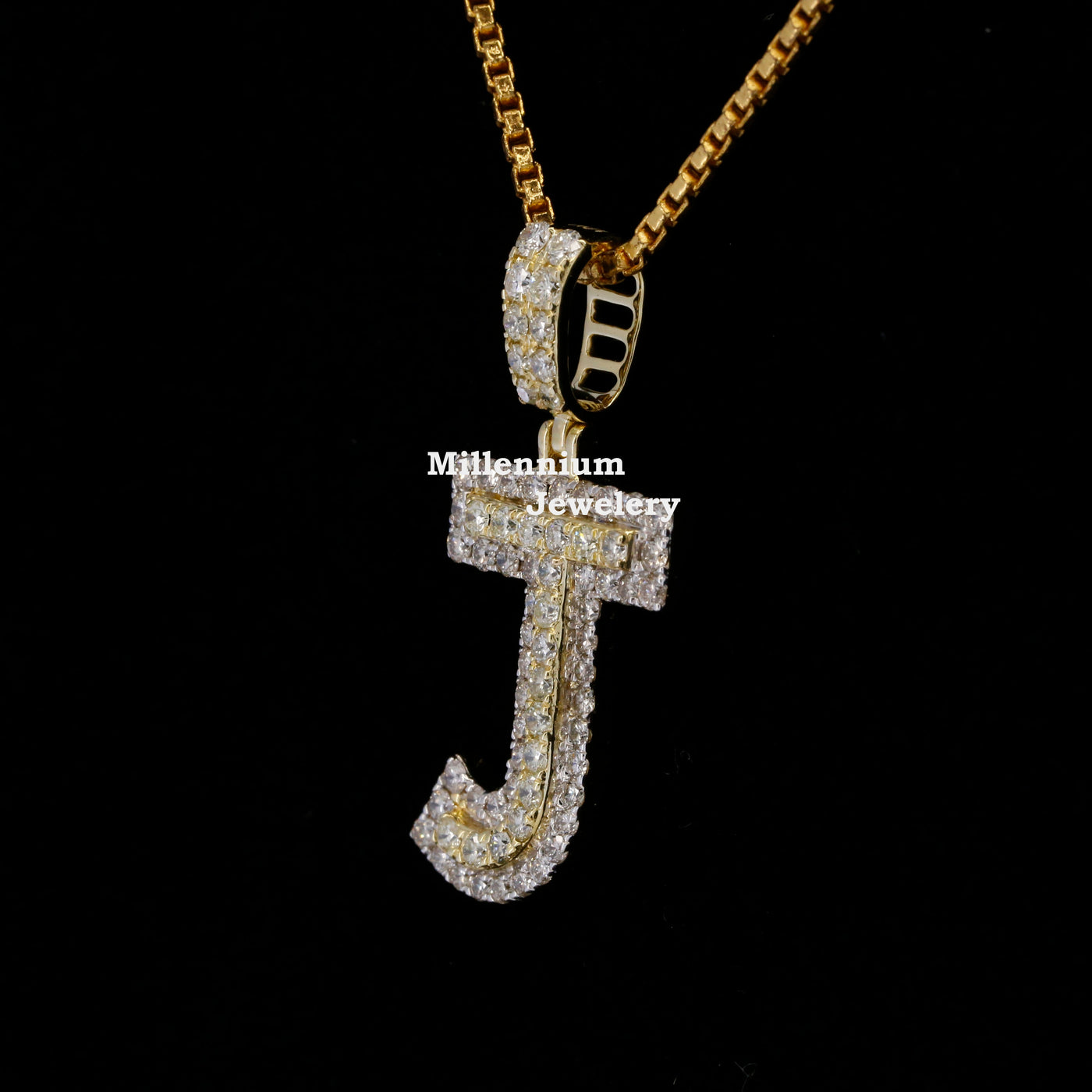 Custom J Moissanite Round Diamond Fully Iced Out In Hip Hop Pendant Fifth