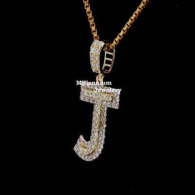 Custom J Moissanite Round Diamond Fully Iced Out In Hip Hop Pendant Fifth