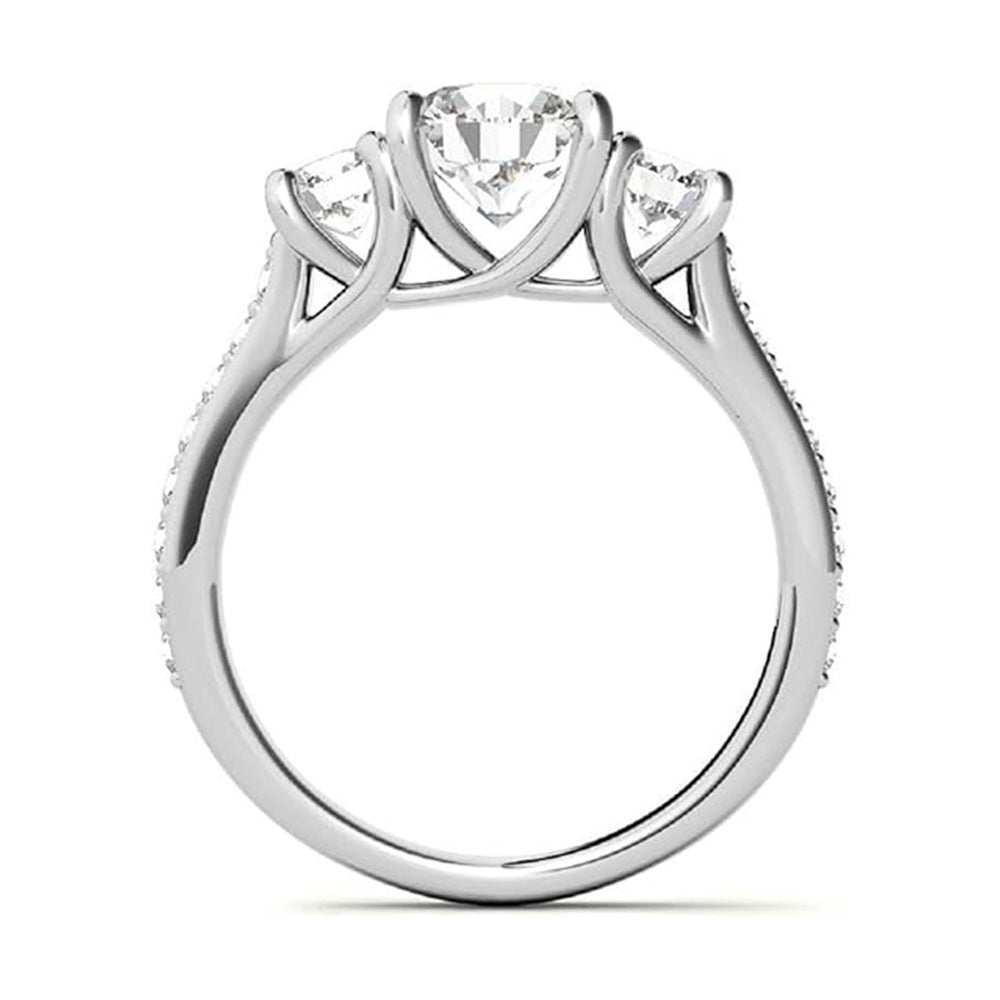 Beautiful 3 Stone Moissanite Engagement Ring For Women Fifth