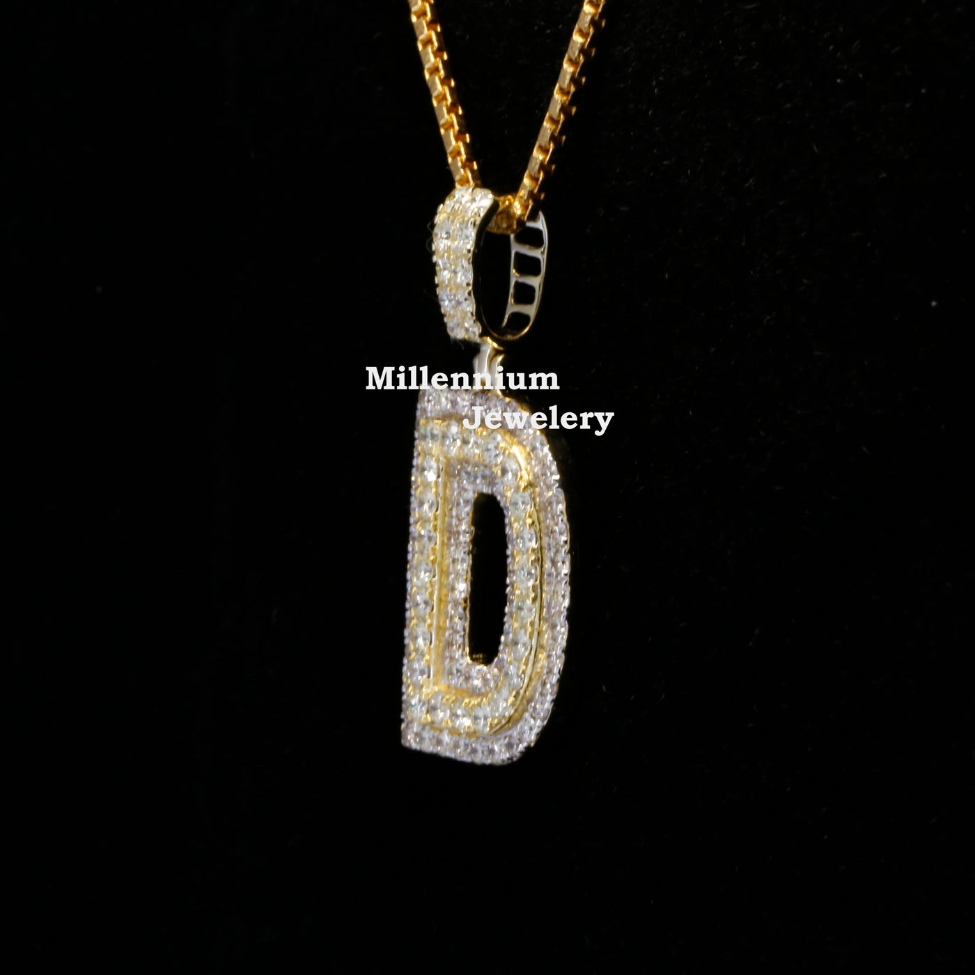 Custom D Initial Moissanite Diamond In Round Shape Hip Hop Pendant Fifth