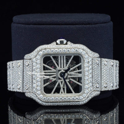 Moissanite Diamond Watch in Unique Style Fully Iced Out Watch Dial