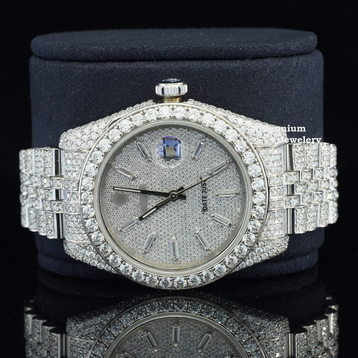 Excellent Moissanite Diamond Iced Out Watch With Chromalight Display Dial