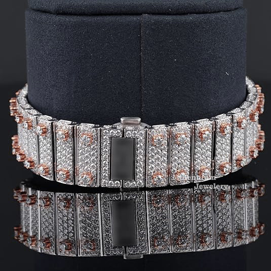 Fabulous Iced Out Roman Style Diamond Watch Automatic