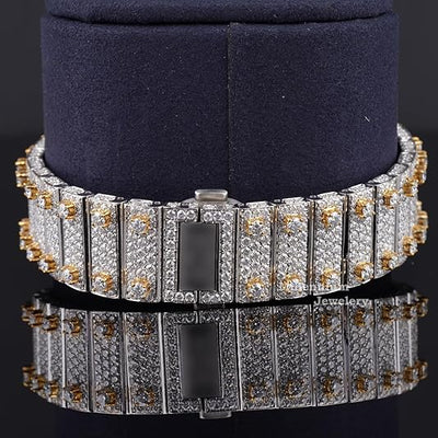 Fabulous Iced Out Roman Style Diamond Watch Automatic