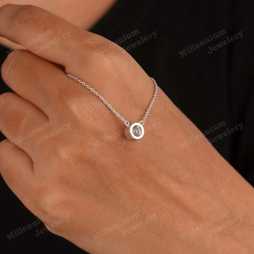 1ct Moissanite Diamond Pendant Necklace 925 Silver