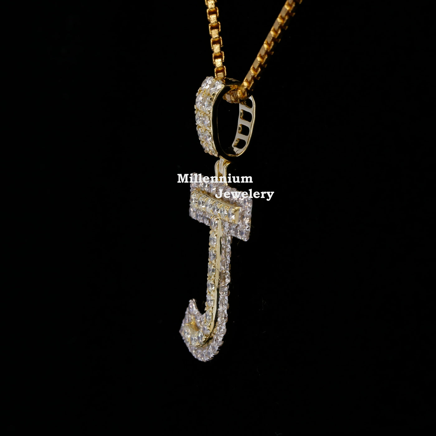 Custom J Moissanite Round Diamond Fully Iced Out In Hip Hop Pendant Seven