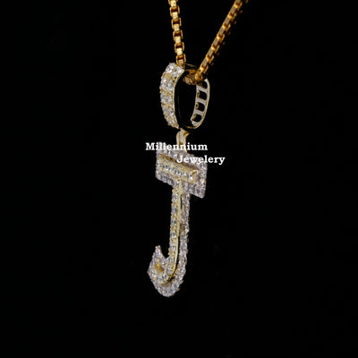 Custom J Moissanite Round Diamond Fully Iced Out In Hip Hop Pendant Seven