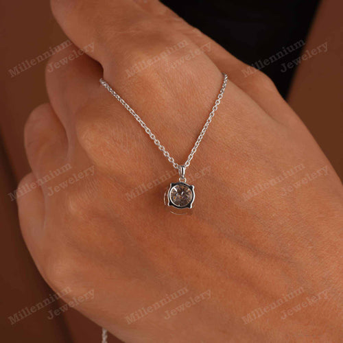 1.75ct Moissanite Diamond Pendant Necklace 925 Sterling Silver