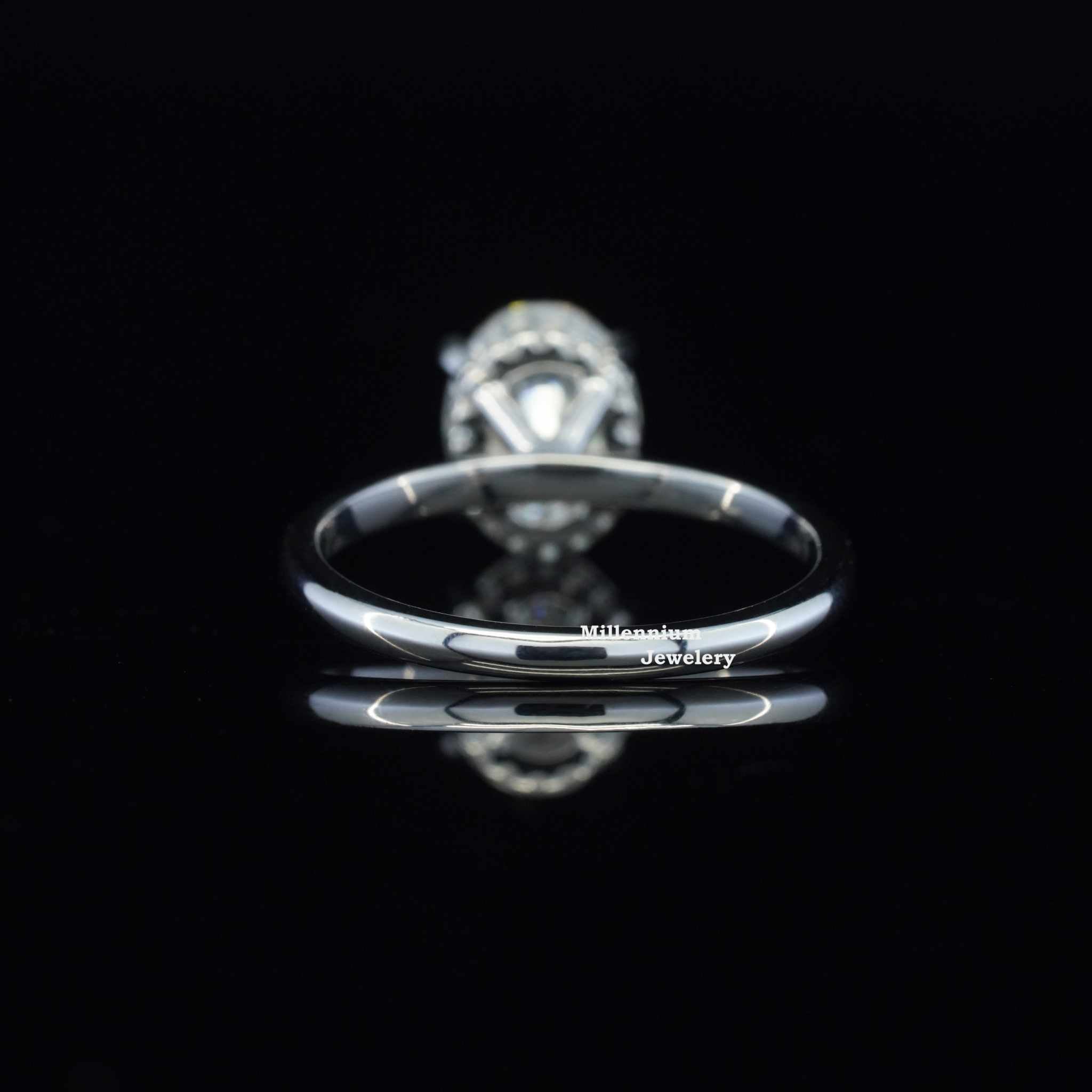 1.5 Carat Moissanite Diamond Hidden Halo Set Oval Cut Ring Second