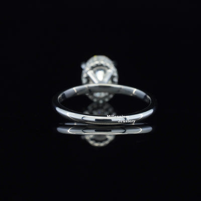 1.5 Carat Moissanite Diamond Hidden Halo Set Oval Cut Ring Second