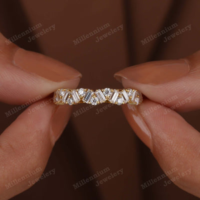 Half Eternity Baguette Round Cut Lab Grown Diamond Ring Second