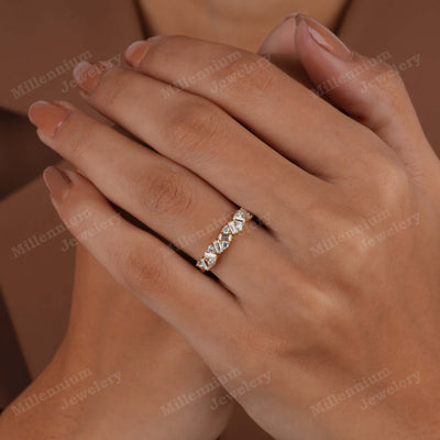 Half Eternity Baguette Round Cut Lab Grown Diamond Ring Forth