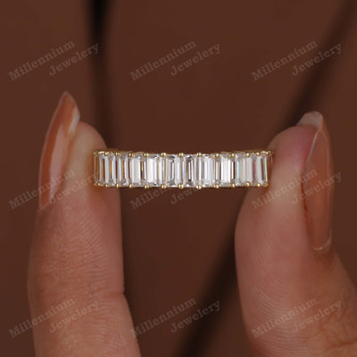 Stylish Baguette Shape Wedding Band In Lab Grown Diamond First