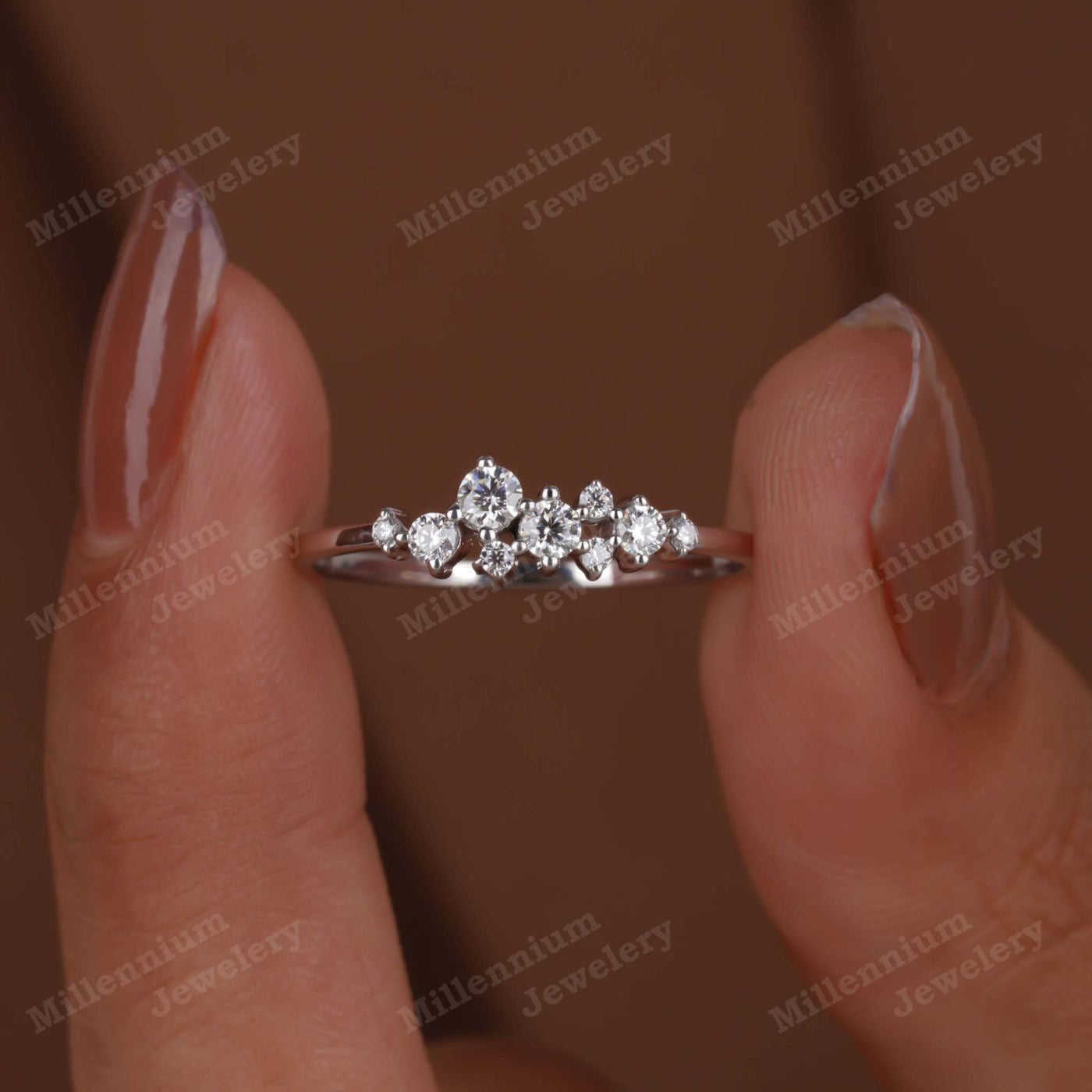 Classic Cluster Brilliant Round Cut Lab Grown Diamond Ring First