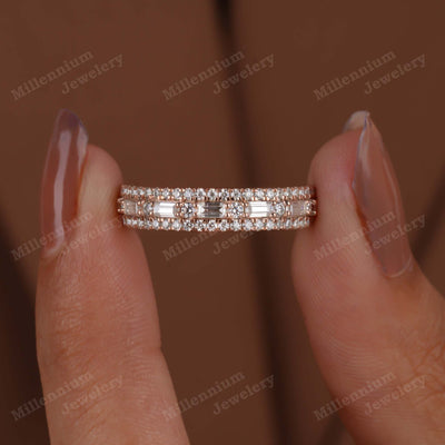 Round And Baguette Shape Anniversary Band In Lab Grown Diamond First