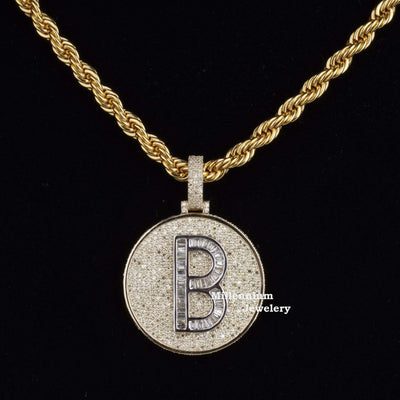 Casual B Initial Moissanite Diamond Bust Down Hip Hop Style Pendant Forth