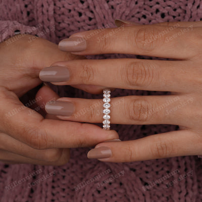 Amazing Ideal Oval Cut Wedding Full Eternity Band In Lab Grown Diamond Eight