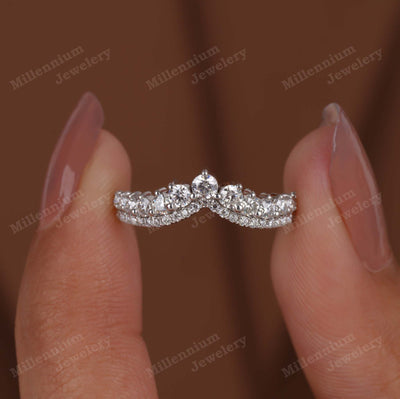 Round Shape Tiara Style Wedding Band In Lab Grown Diamond First