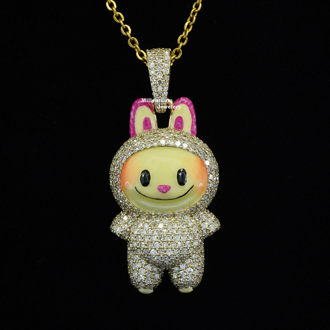 正規品　labubu ペンダントチェーン 2.2CT White Diamond Labubu Pendant – Millennium Jewelery