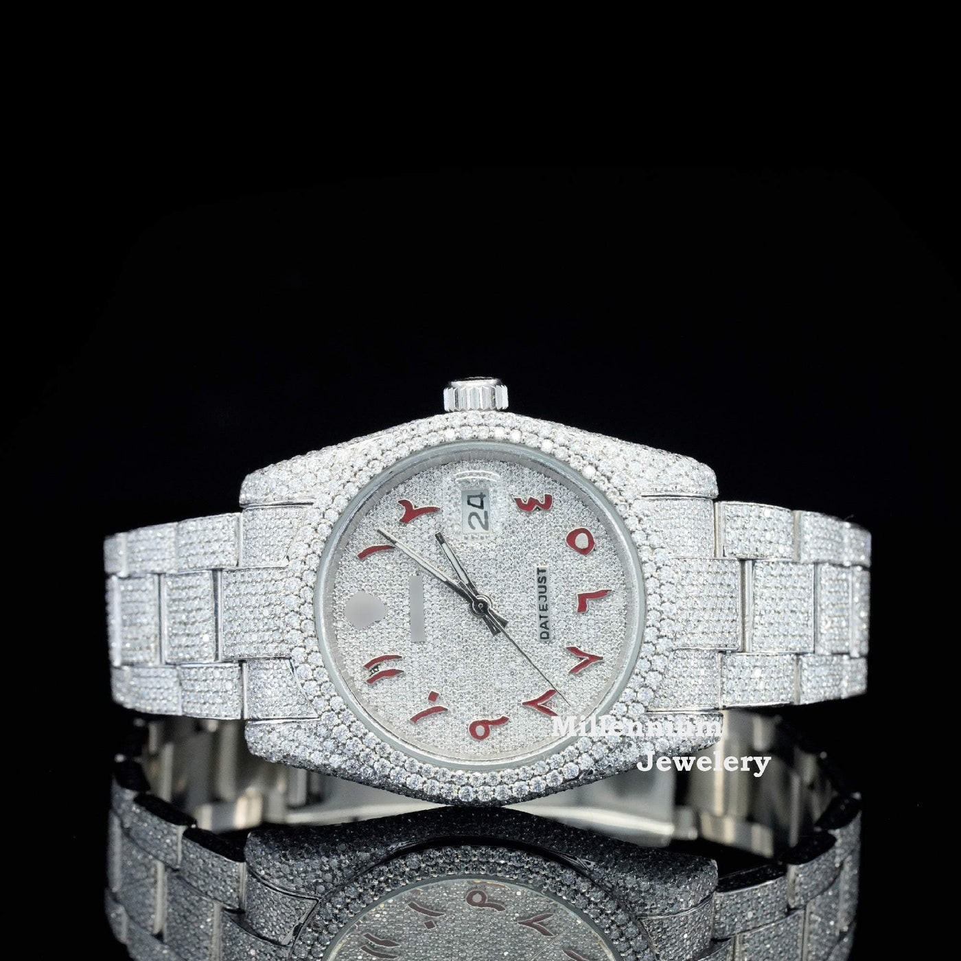 Stylish Marvelous Iced Out White Dial Moissanite Diamond Watch First