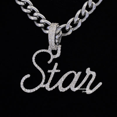 Custom Star Name Moissanite Diamond Iced Out Hip Hop Pendant For Rapper Second